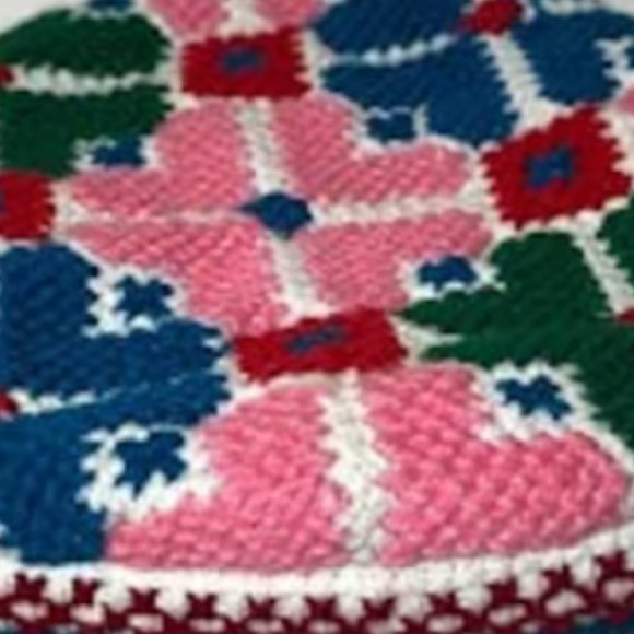 Floral Cap Hunza Headwear Winter Hat - Chunky Traditional Warm knit Hats main image 4